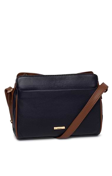 Ladies Leather Front Pocket Cross Body Handbag