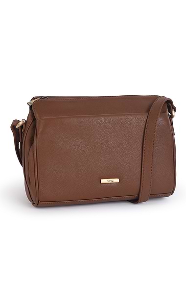Ladies Leather Front Pocket Cross Body Handbag