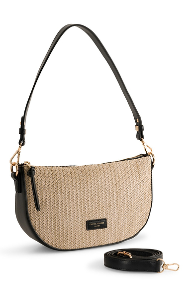 Ladies Straw Half-Moon Shoulder Bag