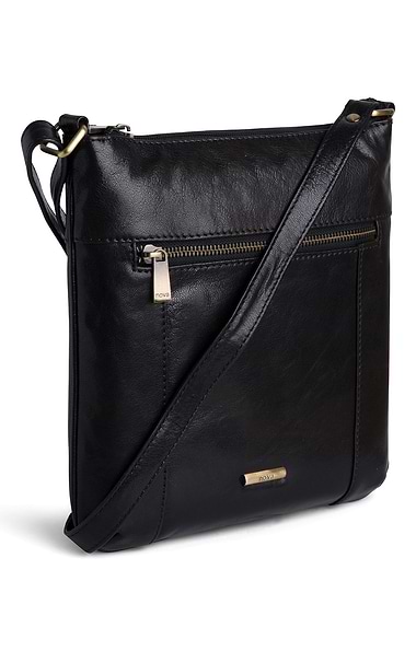 Ladies Front Zip Cross Body Bag