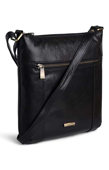 Ladies Front Zip Cross Body Bag
