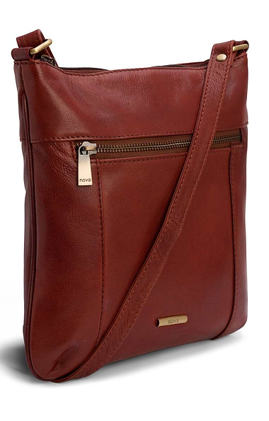 Ladies Front Zip Cross Body Bag