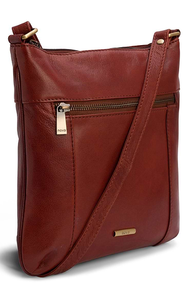 Ladies Front Zip Cross Body Bag