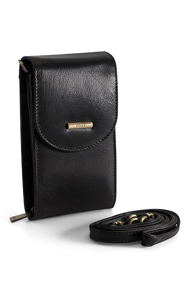 Ladies Zip Around Leather Phone Bag With Card Slots