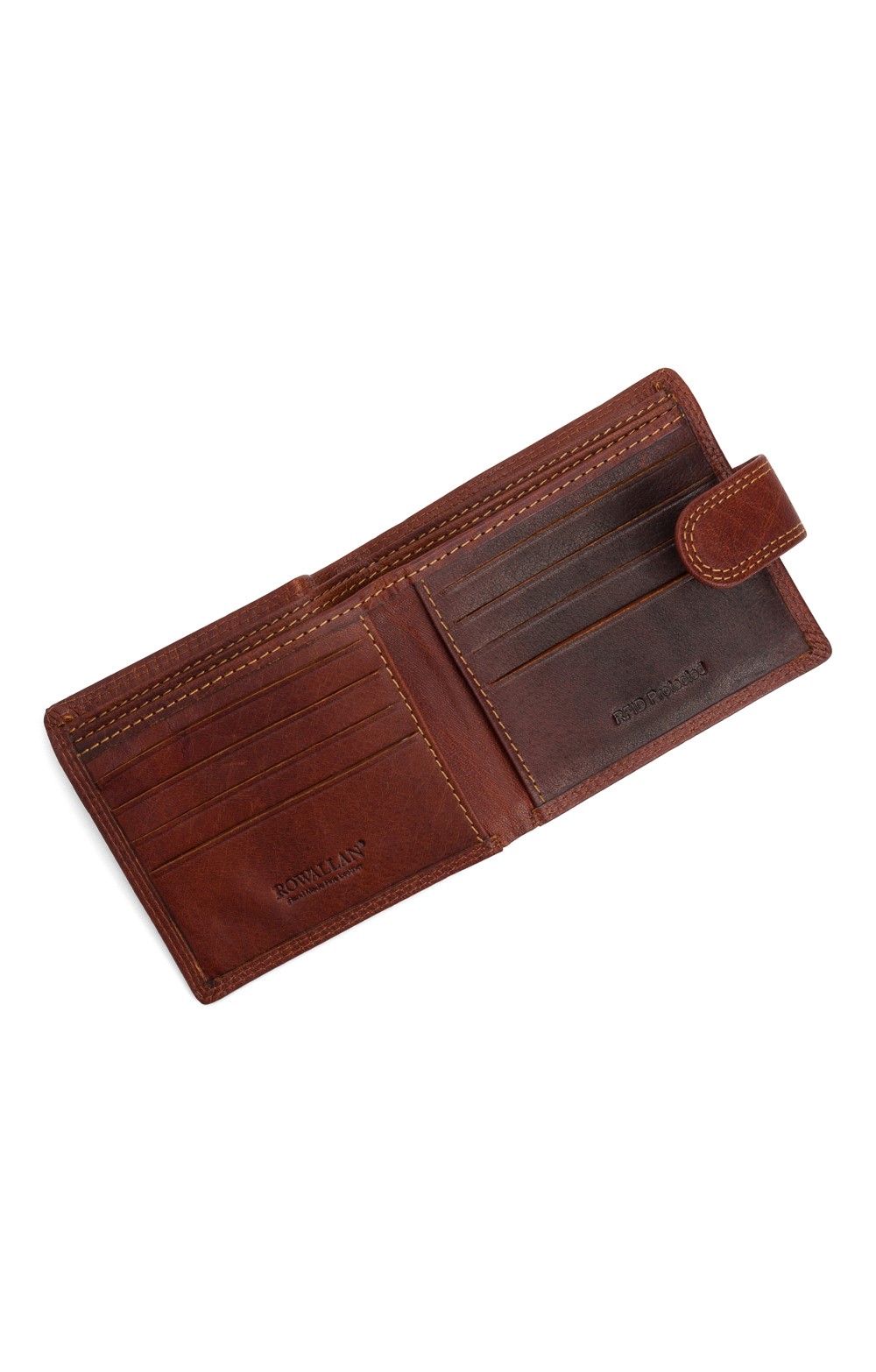 Mens Tab Bifold Wallet, Brown - House of Bruar