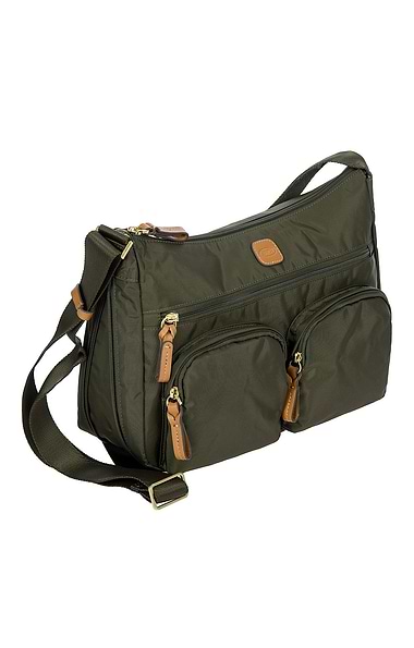 Ladies Brics Two Pocket Zipped Shoulder Bag
