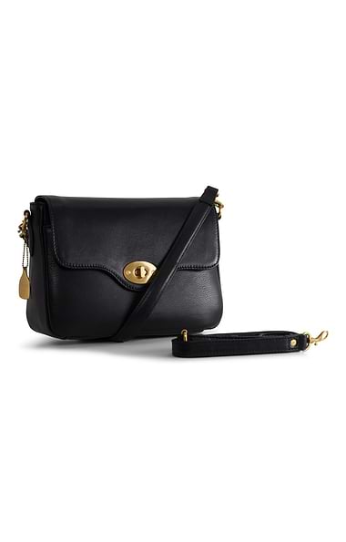 Ladies Leather Foldover Shoulder Bag