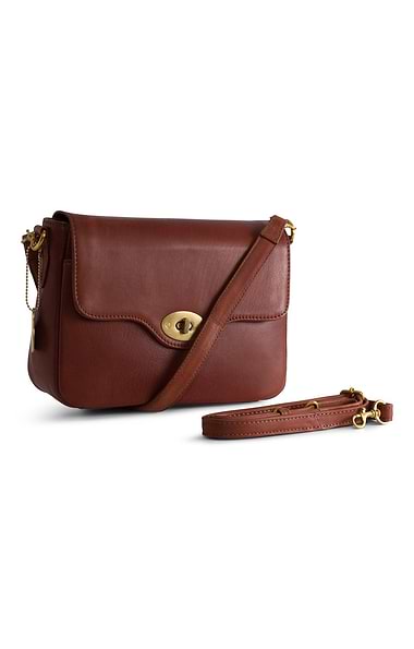 Ladies Leather Foldover Shoulder Bag