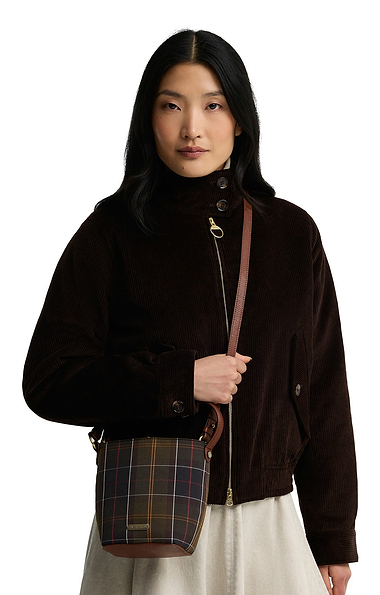 Ladies Barbour Cedar Mini Tartan Bucket Bag