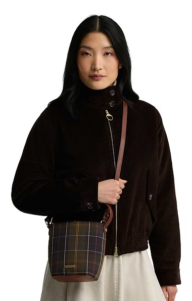Ladies Barbour Cedar Mini Tartan Bucket Bag