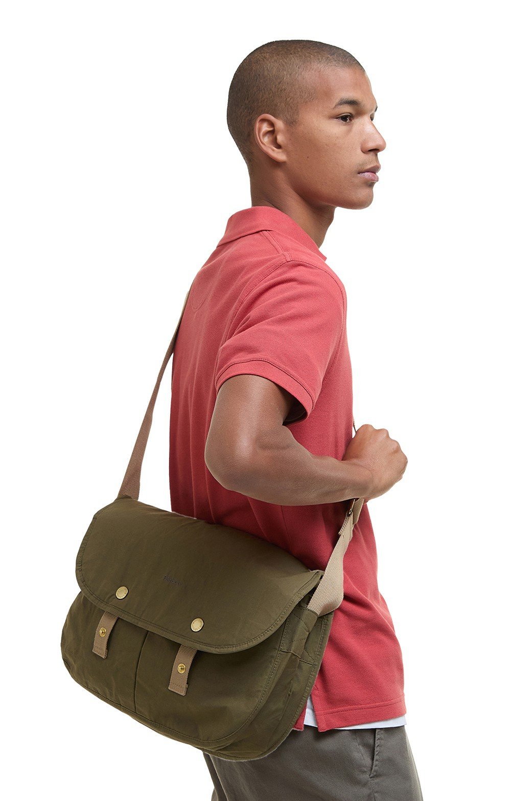 Mens Barbour Transport Riever Crossbody Bag, Green - House of Bruar