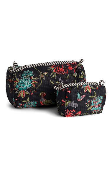 Ladies Set of 2 Quilted Cotton Wash Bags