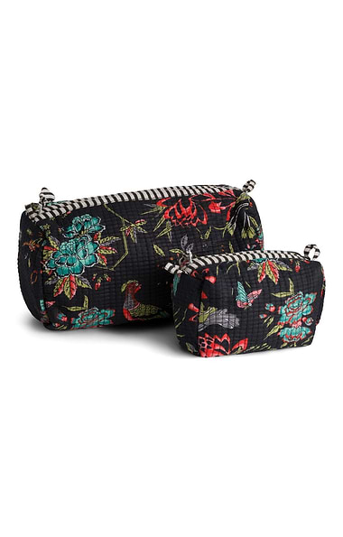 Ladies Set of 2 Quilted Cotton Wash Bags