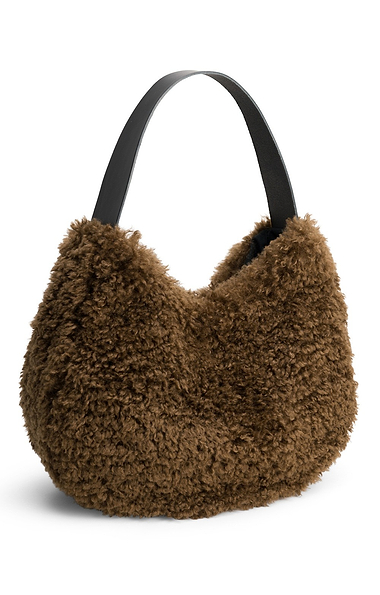 Ladies Faux Sheepskin Slouch Bag