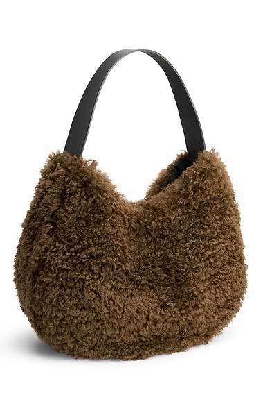 Ladies Faux Sheepskin Slouch Bag