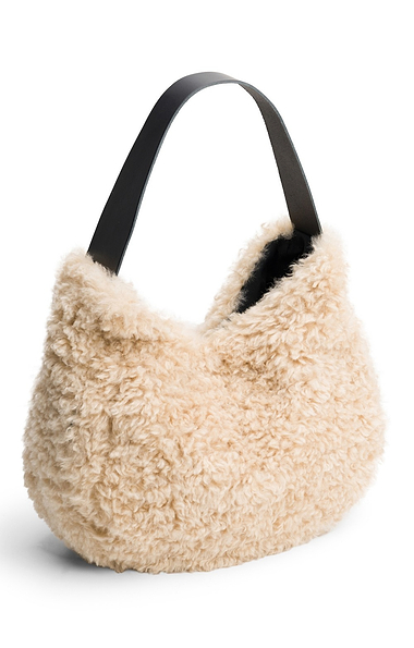 Ladies Faux Sheepskin Slouch Bag