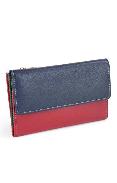 Ladies Flap Open Two Zip Purse