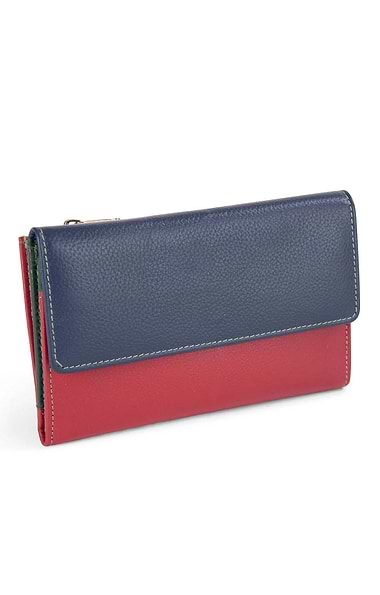 Ladies Flap Open Two Zip Purse