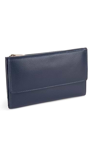 Ladies Flap Open Two Zip Purse