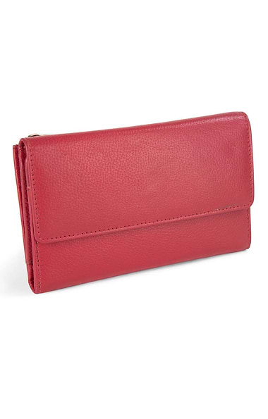 Ladies Flap Open Two Zip Purse