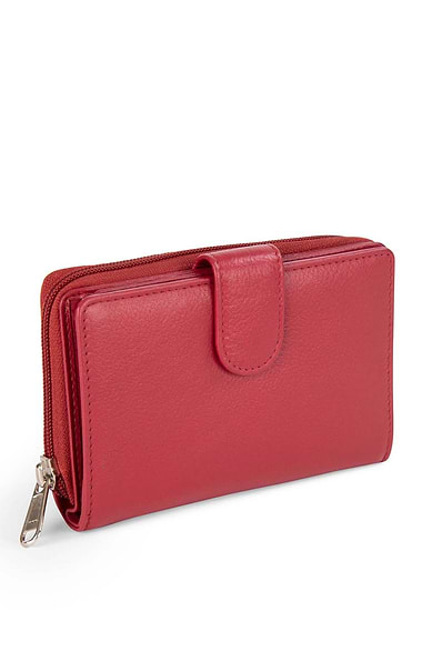 Ladies Short Tab And Zip Purse