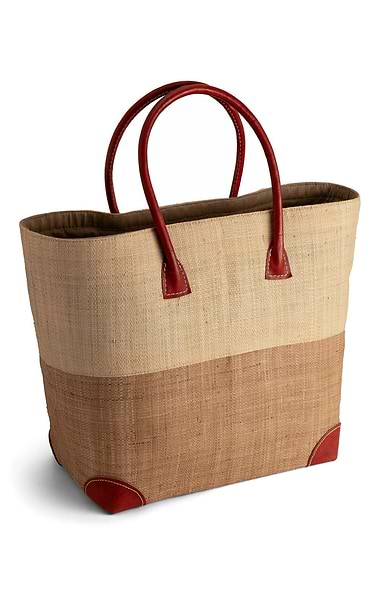 Ladies Large Hanta Two Tone Basket Bag