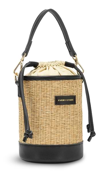 Ladies Straw Bucket Bag