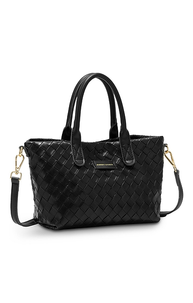 Ladies Faux Leather Woven Grab Bag