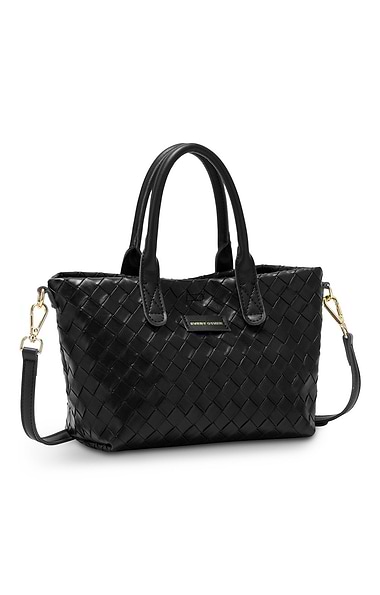 Ladies Faux Leather Woven Grab Bag