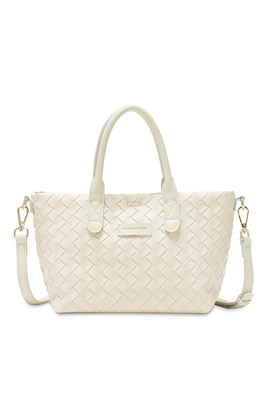 Ladies Faux Leather Woven Grab Bag
