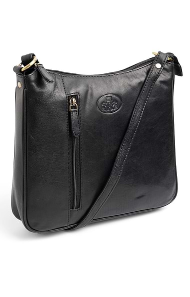 Ladies Leather Side Zip Strap Bag