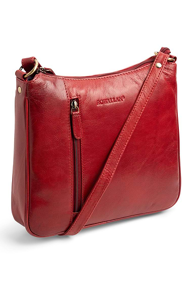 Ladies Leather Side Zip Strap Bag