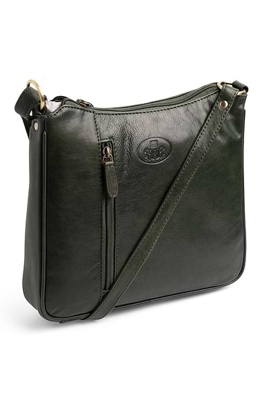 Ladies Leather Side Zip Strap Bag