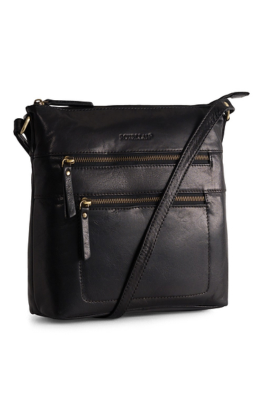 Ladies Double Zip Crossbody Bag