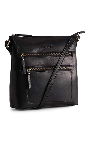 Ladies Double Zip Crossbody Bag