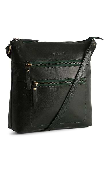 Ladies Double Zip Crossbody Bag