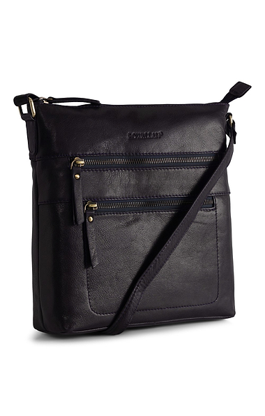 Ladies Double Zip Crossbody Bag