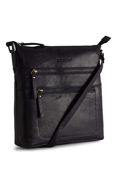 Ladies Double Zip Crossbody Bag
