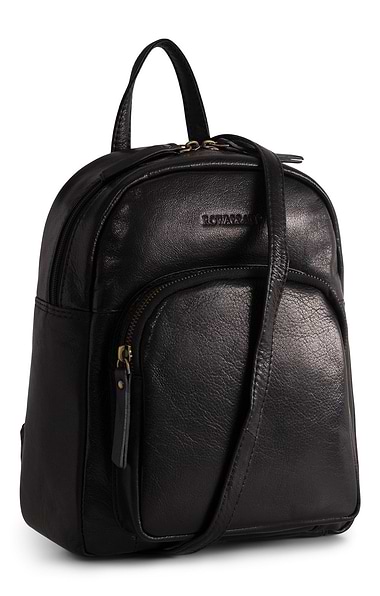 Ladies Front Pocket Leather Backpack