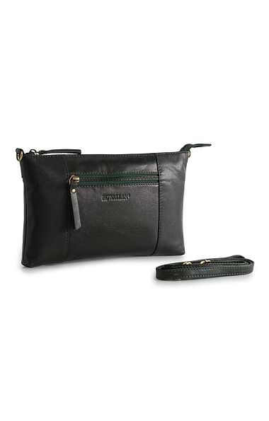 Ladies Front Zip Long Crossbody Bag