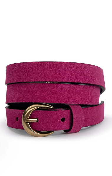 Ladies 2cm Suede Belt