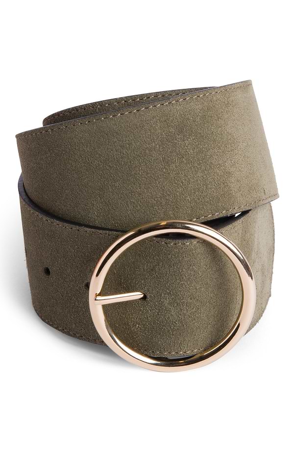 Ladies Wide Suede Belt