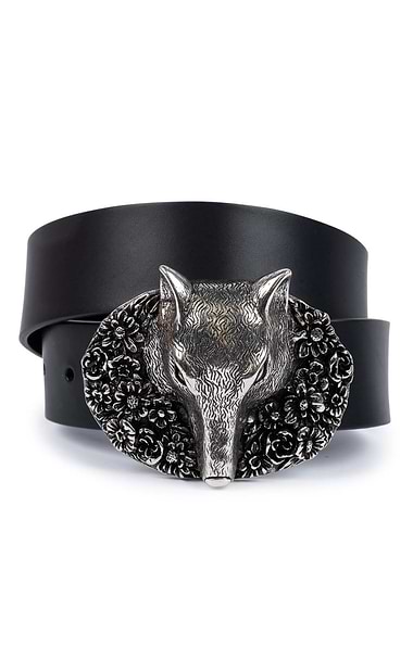 Ladies Fox Head Leather Belt
