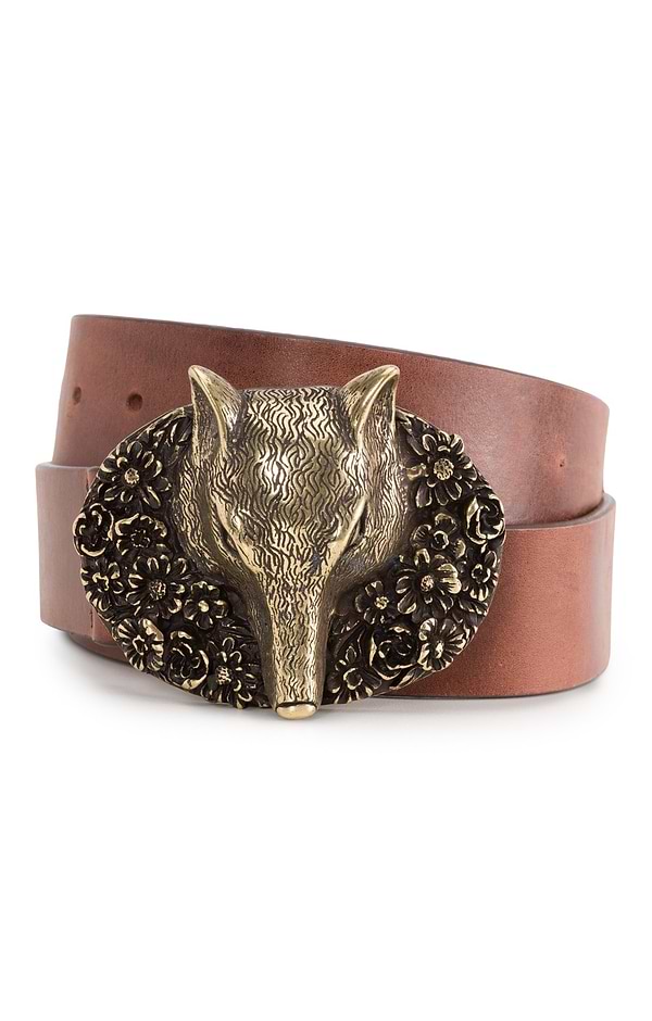 Ladies Fox Head Leather Belt