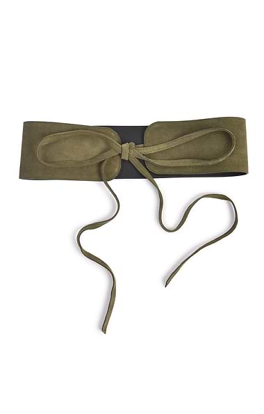 Ladies Tie Suede/Leather Belt