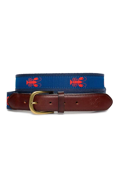 Men's Sporting Motif Canvas & Leather Belt