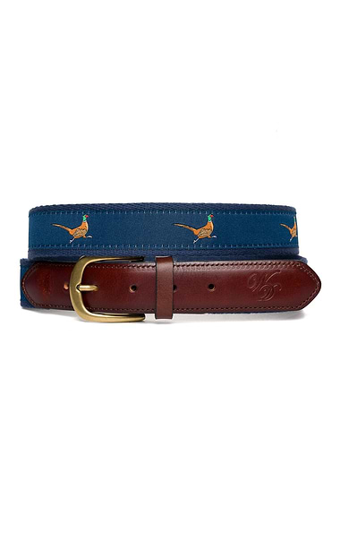 Men's Sporting Motif Canvas & Leather Belt