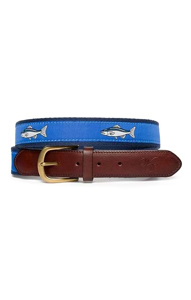 Men's Sporting Motif Canvas & Leather Belt