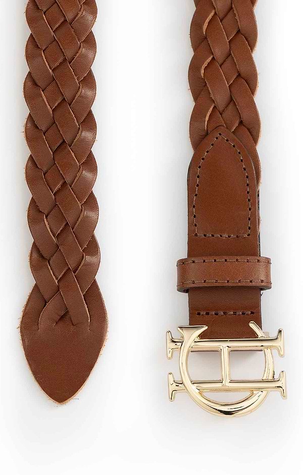 Ladies Holland Cooper Leather Narrow Plaited Belt