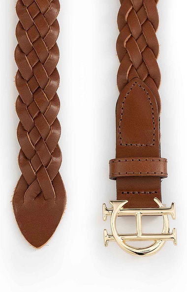 Ladies Holland Cooper Leather Narrow Plaited Belt
